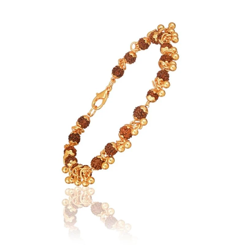Gold Plated Elemental Rudraksha Bracelet For Women - Image 4
